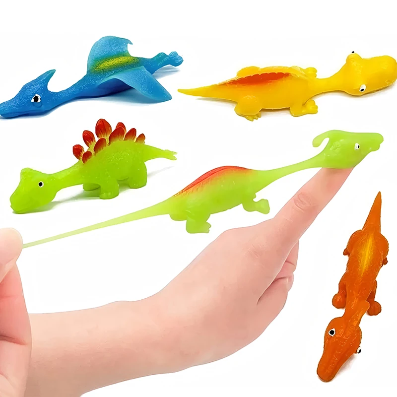 

Набор из 10 резиновых игрушек-динозавров для пальцев, катапульты-динозавры, антистресс, сувениры для детских праздников, наполнители для подарочных пакетов, подарки на Хэллоуин и День рождения