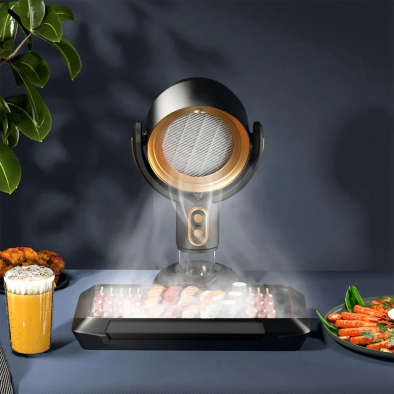 2 Speed Negative Ion Desktop Range Hood Portable USB Powered Kitchen Exhaust Fan For Apartment 5V 8W