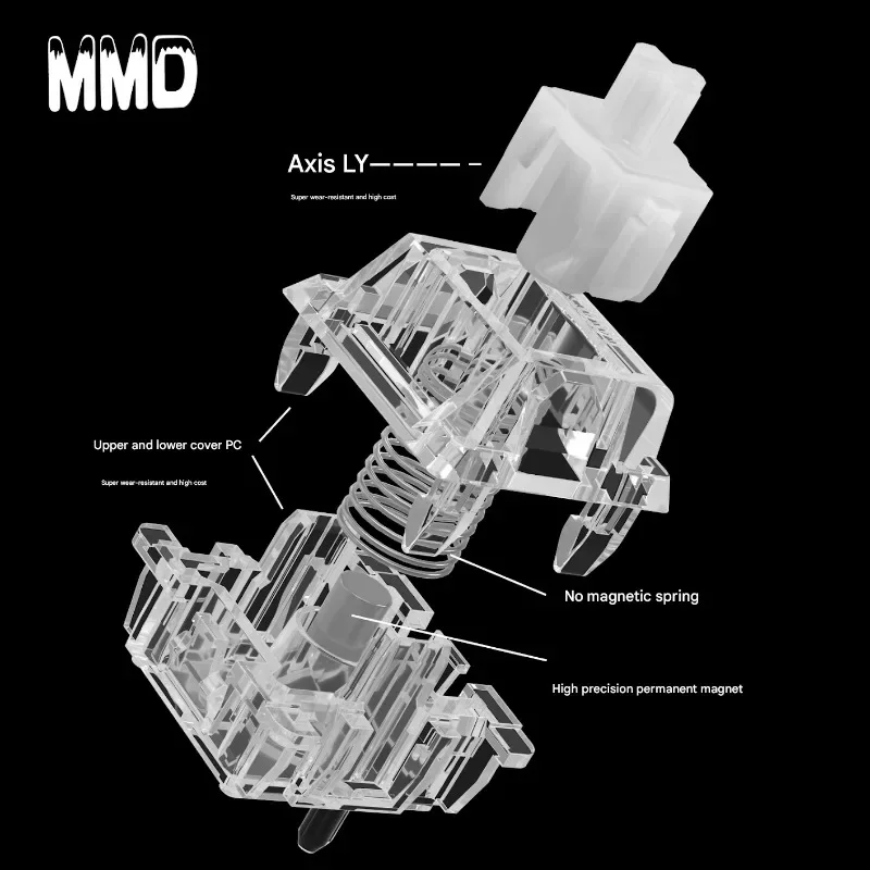 

MMD C1 магнитная ось электромагнитный триггер игровая клавиатура ось прозрачная индивидуальная регулируемая ось хода клавиш Изысканный