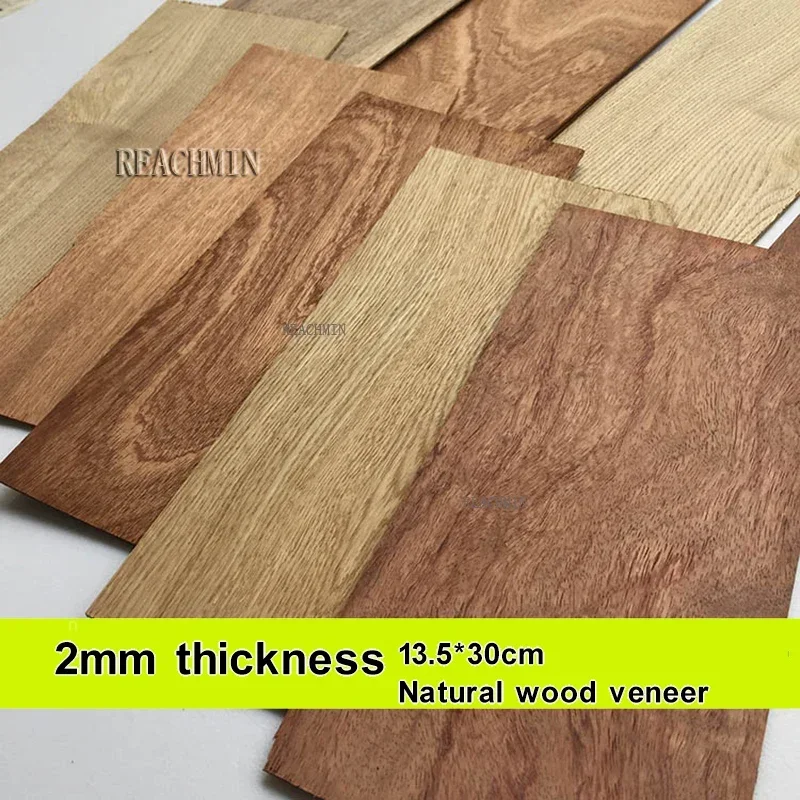 4 Pieces Natural Wood Veneer 2mm Thicked Veneer 13.5*30cm DIY Decorative Wooden Paste Sapele/Black walnut /White oak/Cherry