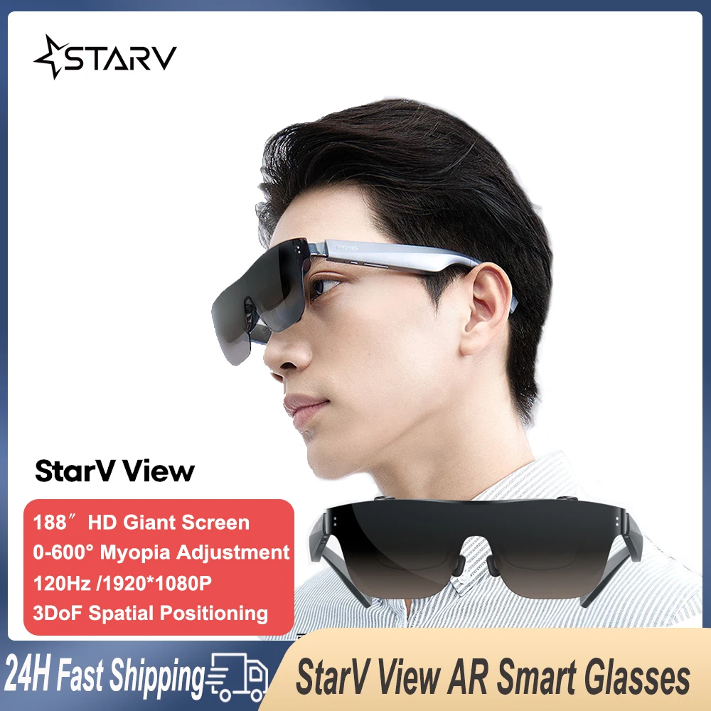 

Meizu StarV View AR Smart Glasses 188" Giant Screen Micro OLED 120Hz 600° Myopia Private Cinema Gaming For Phone PC Switch PS5