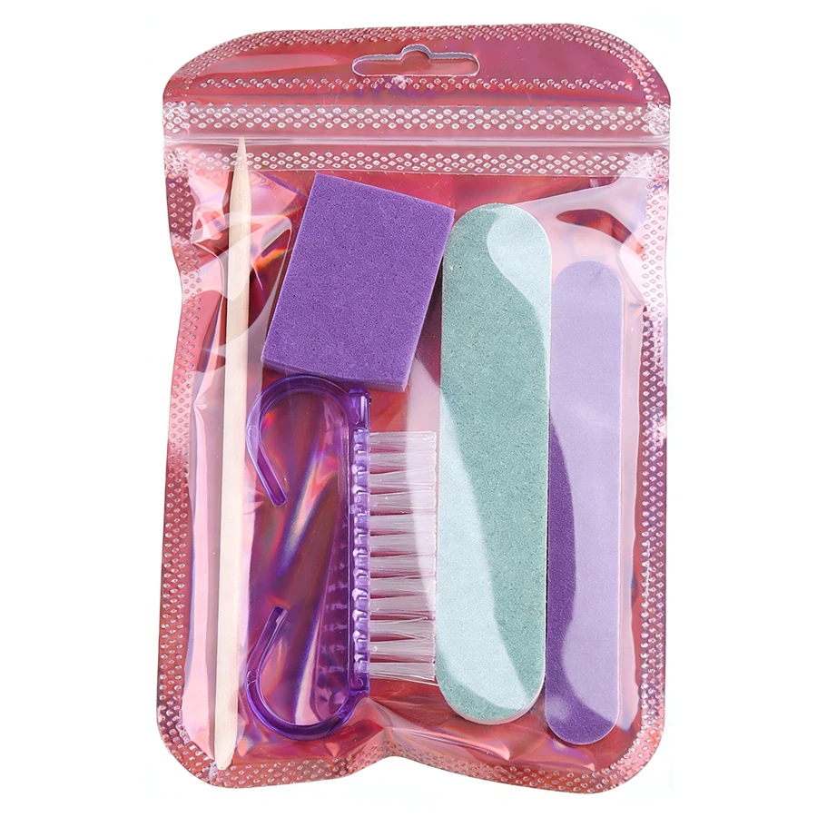 1/3/5 Set Press On Nails Prep Kit mit Nagelfeile Puffer Polierwerkzeug Nagelhautstäbchen Reinigungsbürste, Heimmaniküre Pediküre – Detail 9