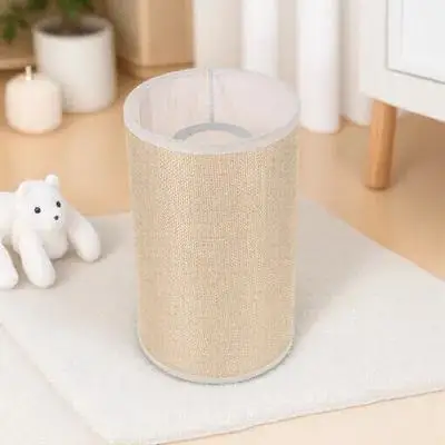 

Fabric Lampshade Beige Drum Shades Cylinder Wicker Small Replacement for Nightstand