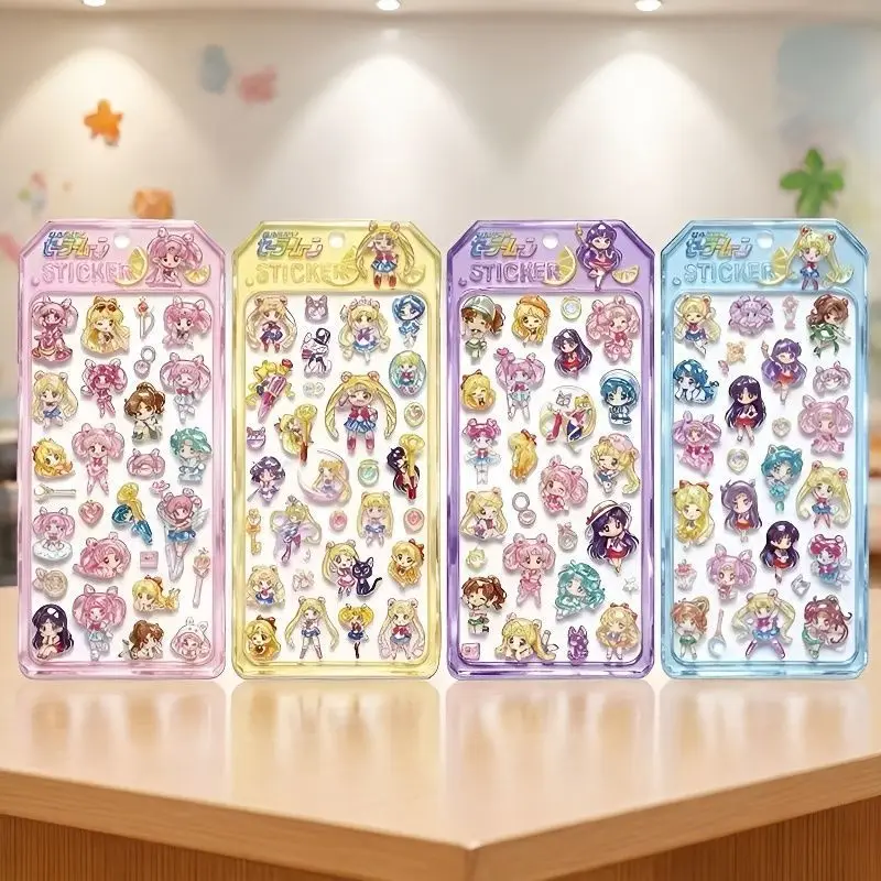 Sailor Moon Tsukino Usagi Stickers Cute Cartoon High-Value Three-Dimensional Relief Stickers Hand Ledger Decorative Stickers