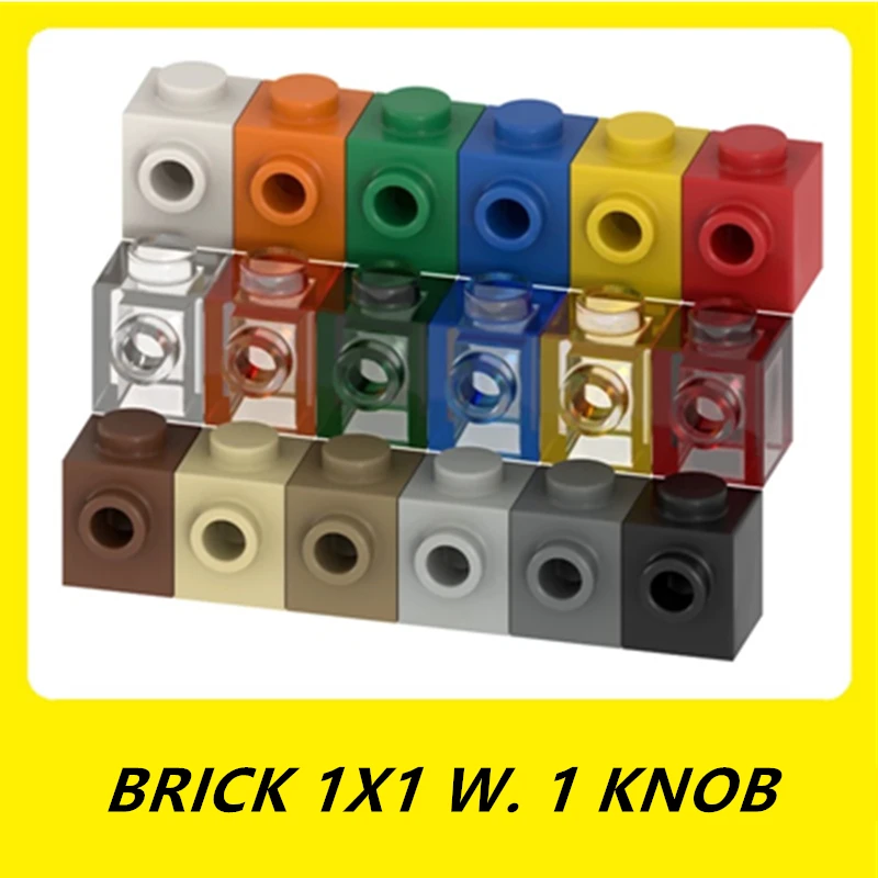 100PCS BRICK 1X1 W. 1 KNOB Compatible 87087 Bricks Modified Self-Locking Bricks Building Blocks Toys Accessories