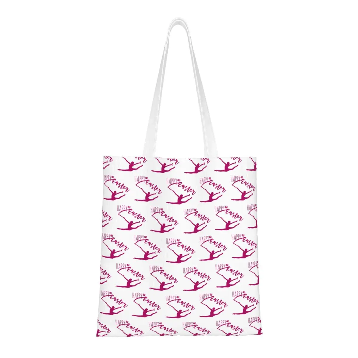 Custom Recycling Dance Rhythmic Gymnastics Shopping Bag Women Canvas Shoulder Tote Bag Durable Groceries Shopper Bags