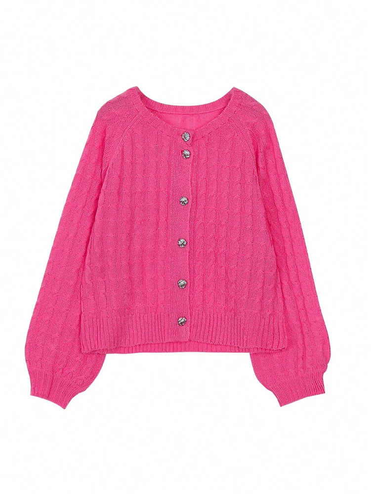 Осень/зима, новые поступления, мягкий и нежный стиль для похудения, универсальный, модный роскошный вязаный кардиган для женщин