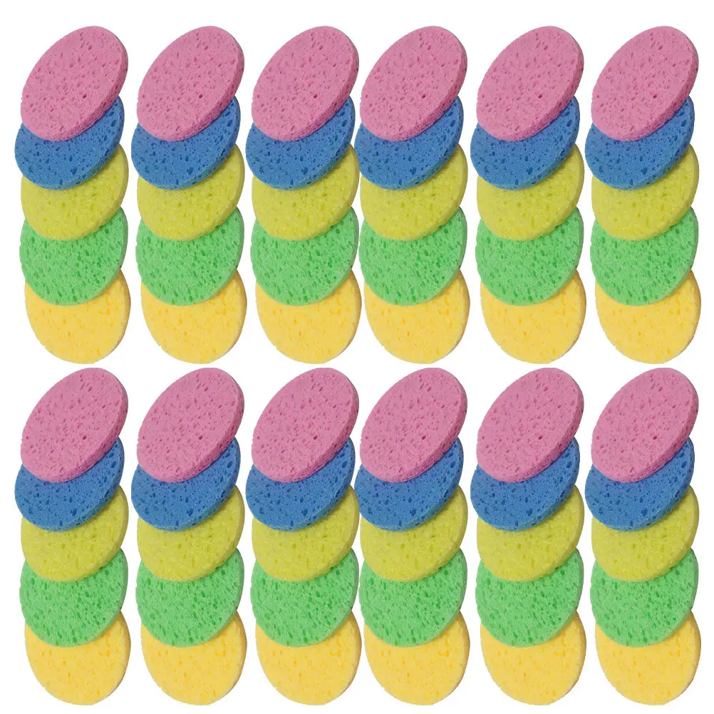 50Pcs Facial Sponge for Sensitive Skin Gentle Exfoliating Face Cleanser Makeup Remover Deep Pore Cleaner Water Absorbing Face