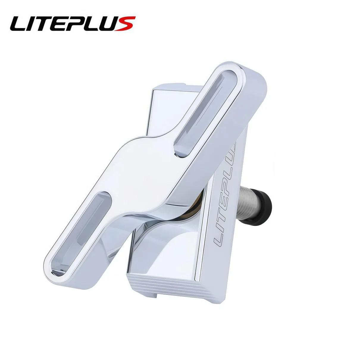 LITEPLUS Aluminum Alloy Hinge Clamps (C-Clip) For Brompton Folding Bike - CNC Machined Full-Wrap Design (Blue Silver Iridescent) - view 4