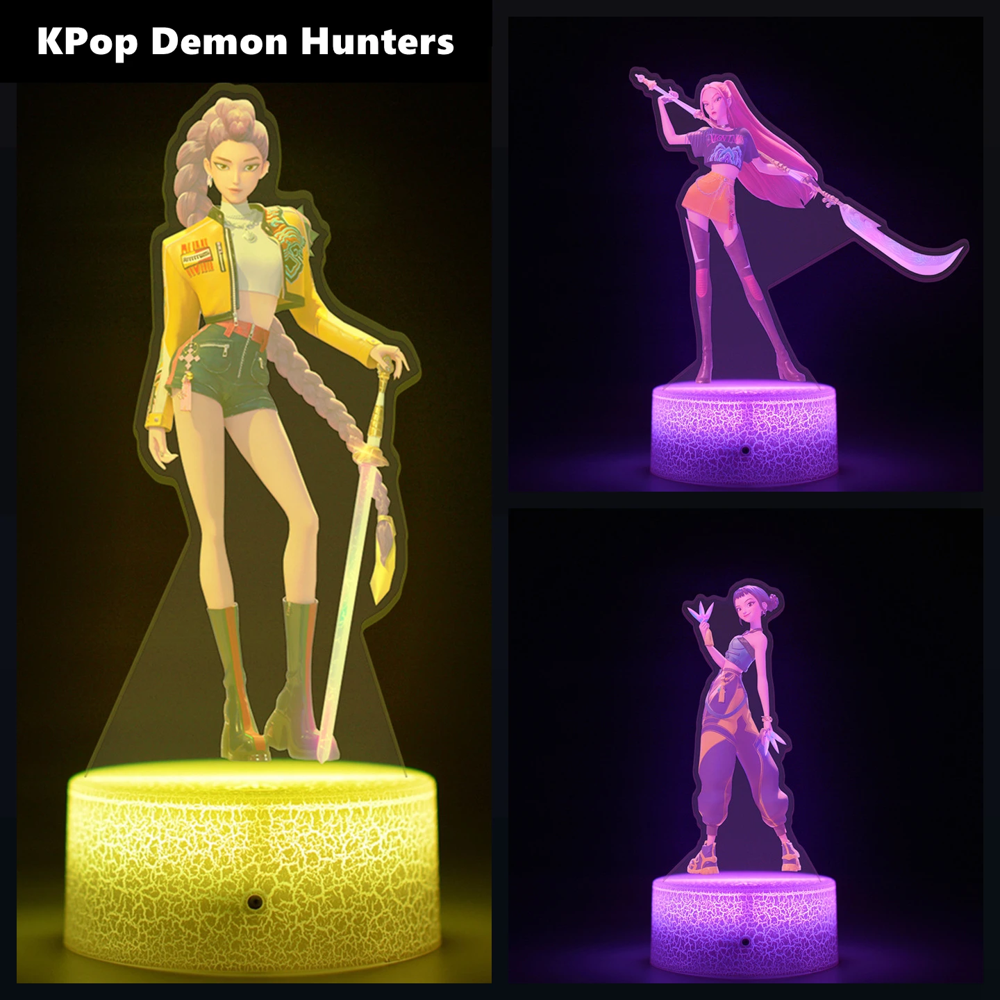

Huntrix KPop Demon Hunters Cosplay Diy Glow Accessories Rumi Mira Zoey Saja Baby Acrylic Stand Night Light Halloween Xmas Gifts