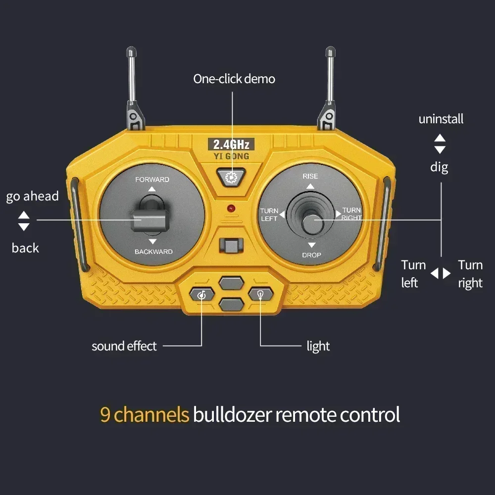 New Children 2.4G Remote Control Excavator RC Model Car Toys Dump Truck Bulldozer Engineering Vehicle Christmas Birthday Gifts