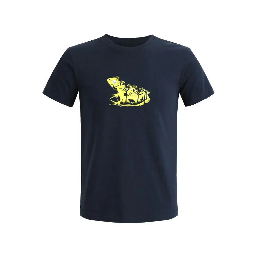 تي شيرت رجالي على طراز الغابة البرية ، تيشيرتات قصيرة الأكمام كبيرة الحجم ، موضة الصيف ، قطن جرافيك
