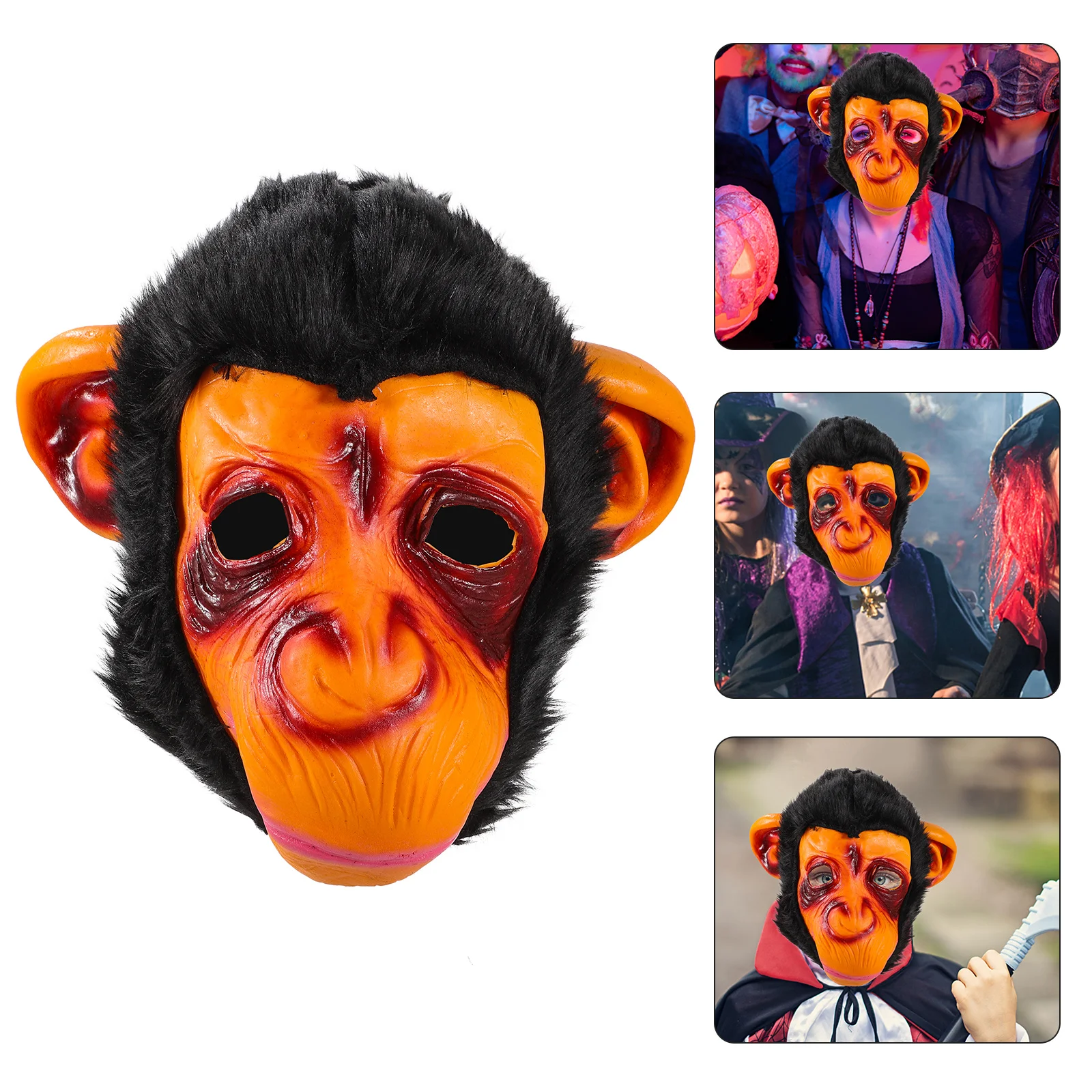 

Monkey Headgear Halloween Scary Costume Party Props For Masquerade Ball Music Festival Cosplay Dance Show Carnival Silicone Face