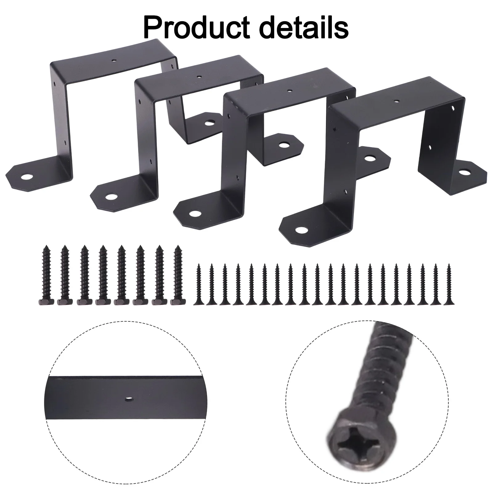 

4PCS Fence Post Support Bracket Heavy Duty Post Ties 4x4 Strap Post Ties U Bracket Fence Post Brackets Hardware Accessories
