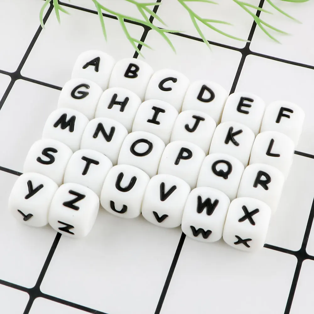 10~100pcs 12MM Silicone Letters Beads English Alphabet Bead DIY Jewelry Accessories To Make Bracelets Handmade Making