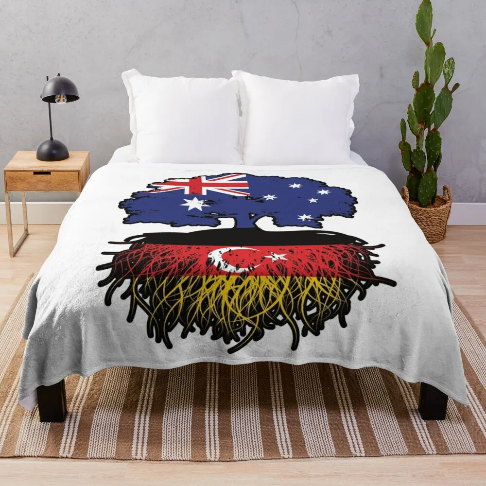 

Turkish German German Turks Australian Australia Tree Roots Flag Throw Blanket Stuffeds funny gift Blankets