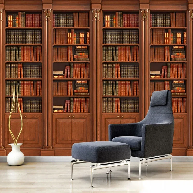 

Custom Photo Wallpaper 3D Stereo Bookshelf Bookcase Murals Living Room TV Sofa Study Home Decor Background Wall Papers For Walls