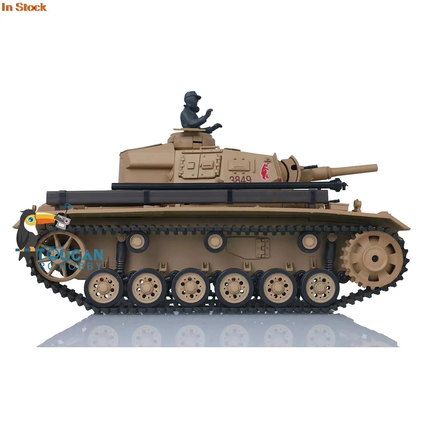 HENG LONG 1/16 7.0 プラスチック ドイツ Panzer III H RTR RC タンク 3849 360 °   タレット回転 BB 射撃準備完了車両