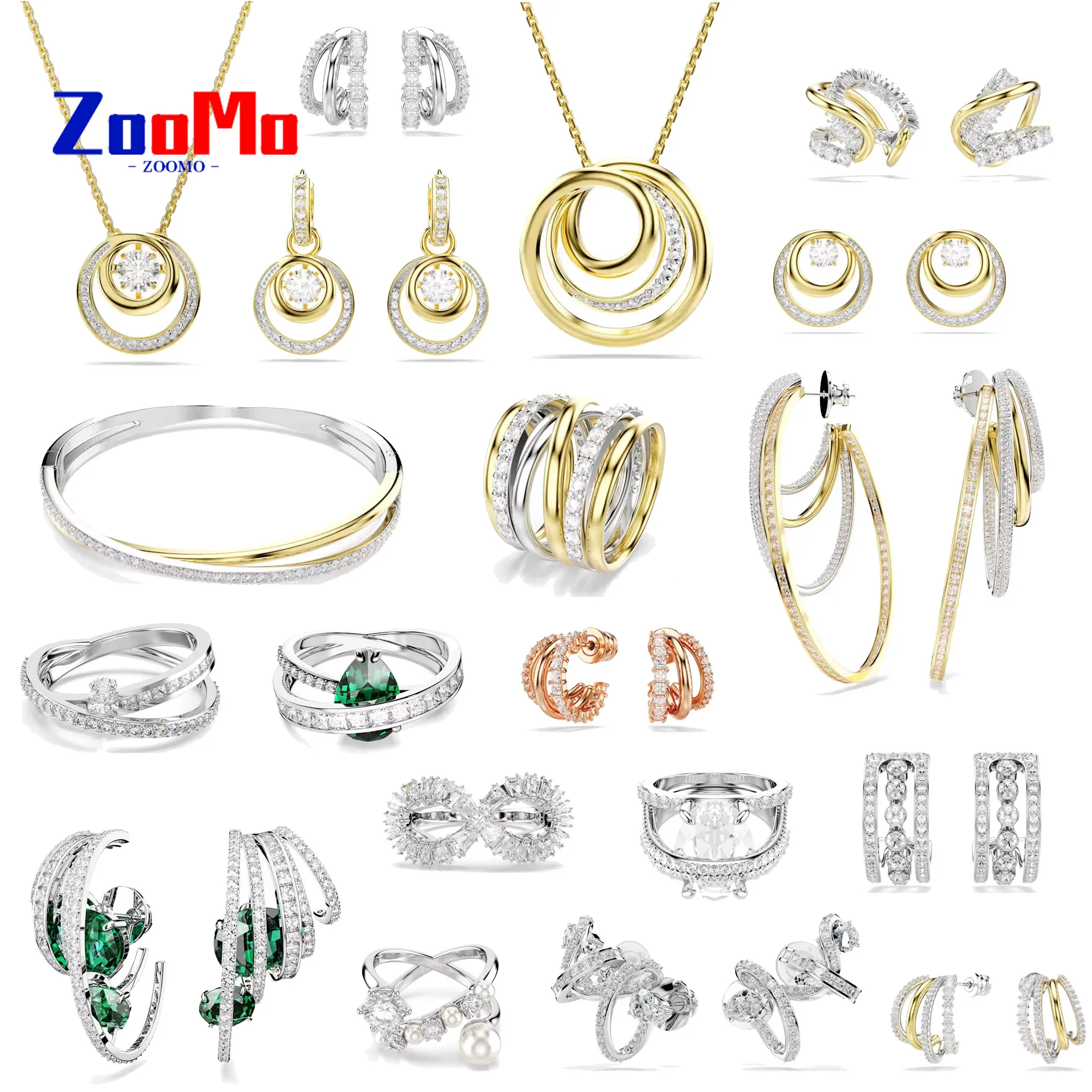 

Original 2026 Charms Geometry Earrings Fine Jewelry Set Geometric Necklace Spiral Earrings Romantic Gift for Women