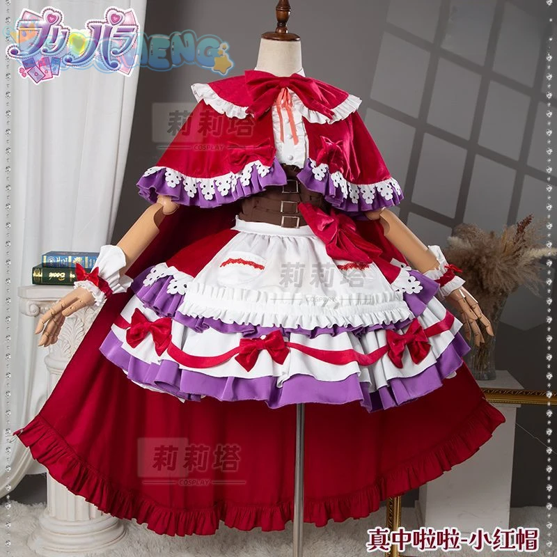 Manaka Laala Cosplay 10. Jahrestag Weihnachten rotes Lolita Kleid Anime PriPara Kostüm Party Geschenk Mädchen Accessoires süßes neues Set