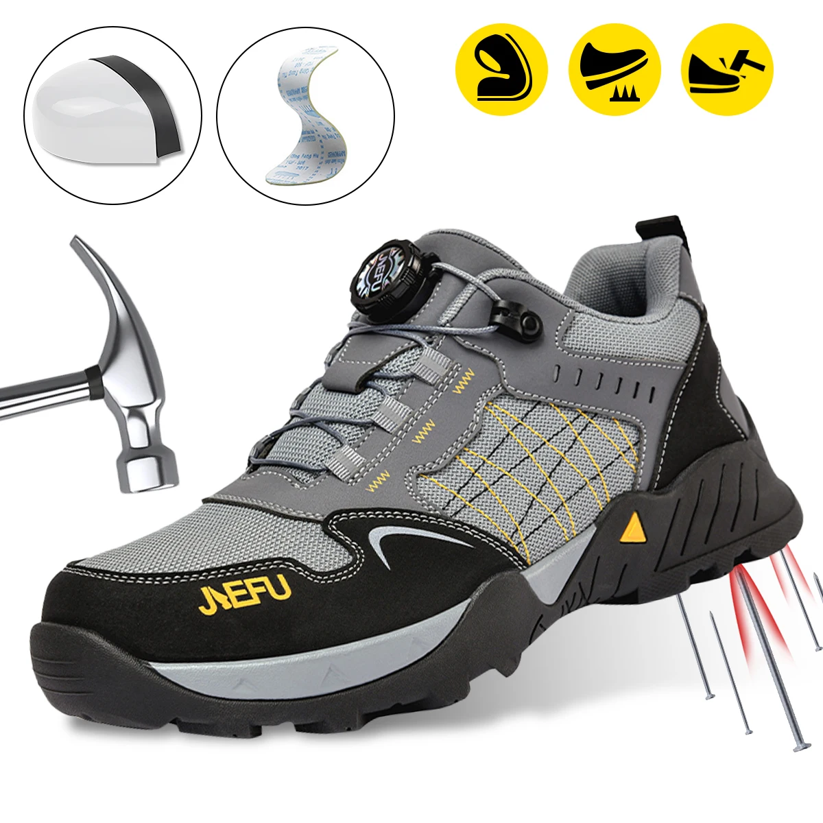 

Мужская нескользящая и устойчивая к проколам рабочая защитная обувь, легкая, противоударная защитная обувь, мужская походная и уличная обувь