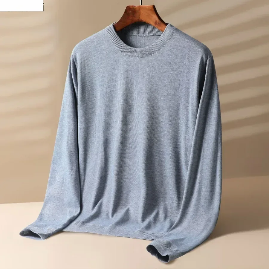 جديد الرجال الدافئة محبوك قاع قمصان الخريف الشتاء طويلة الأكمام س الرقبة تريكو البلوفرات عارضة الأعمال قمم قمصان الرجال