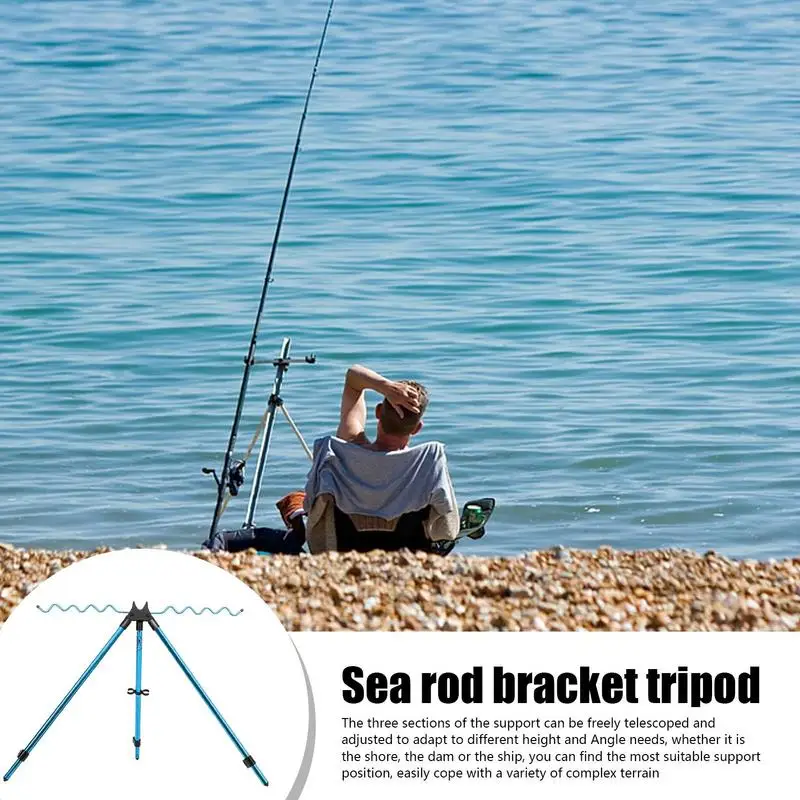 

Fishing Rods Tripod Stand Sturdy Pole Holder Flexible Telescopic Design Stable Triangle Structure Fishing Rods Tripod