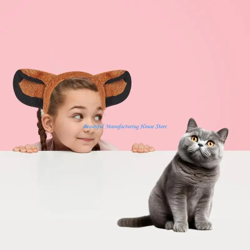 E56A Löwenohr Ohrstirnband Schwanz Nase Bowtie Rock Handschuhe Halloween Tier -Outfit für Kind