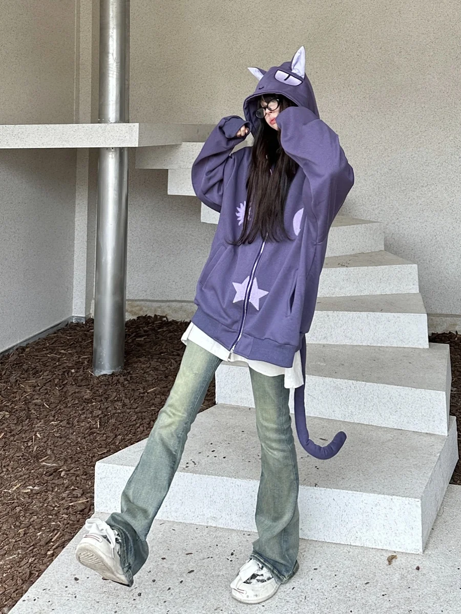 

Очаровательный американский кардиган-худи с вышивкой, верхняя одежда для мужчин и женщин, новый модный брендовый милый топ для осени и зимы