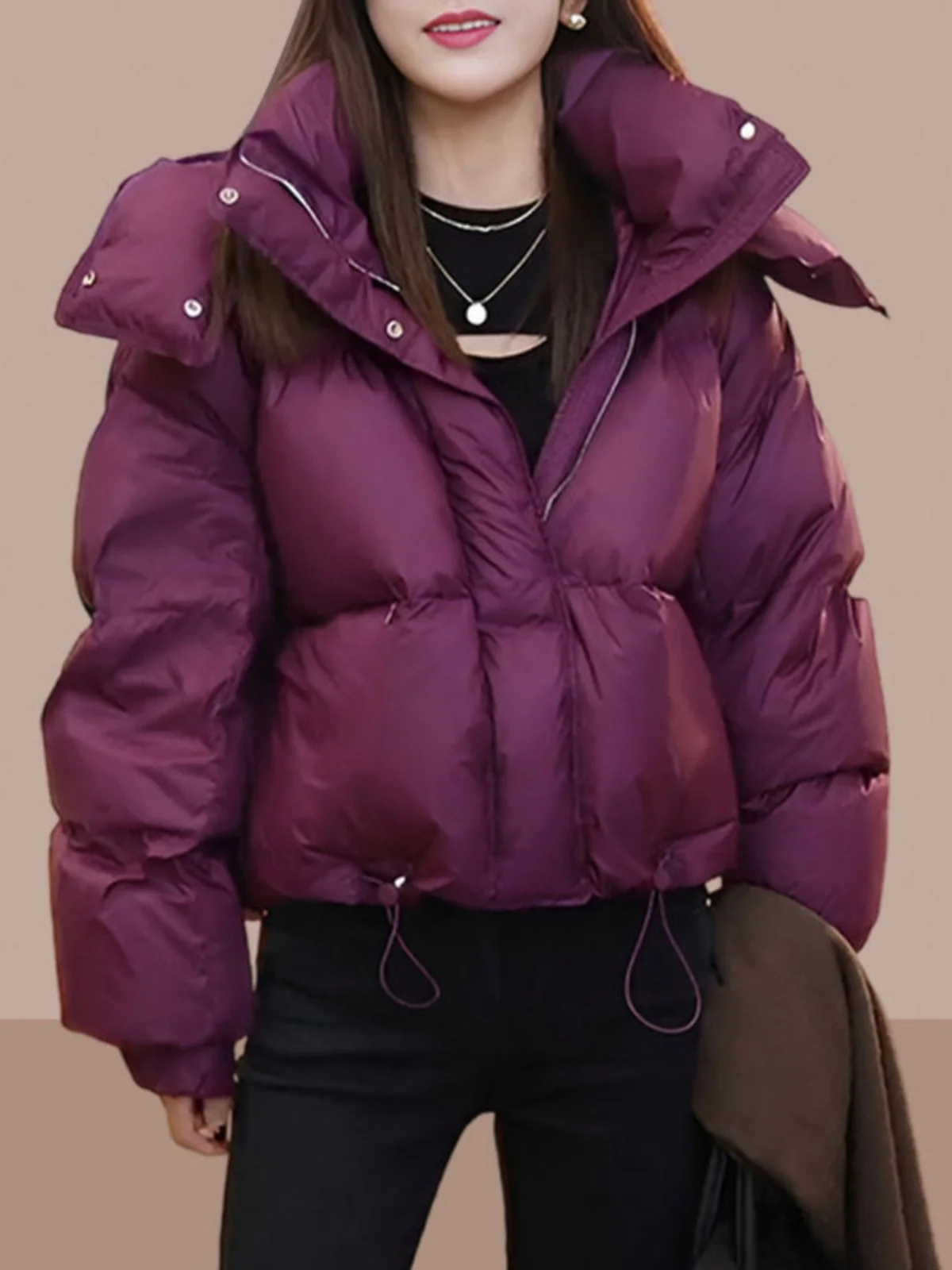 

Winter Thickened Short Cotton Jacket Women's Bread Style Coat Korean Version Commute Suitable for 18-24 Years Old