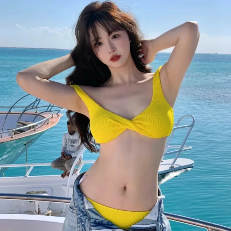 

Women's Bikini Set: Push-Up Triangle Top for Small Chest & Low-Rise Bottoms in Sheer Pure Desire Style for Vacation Hot Springs