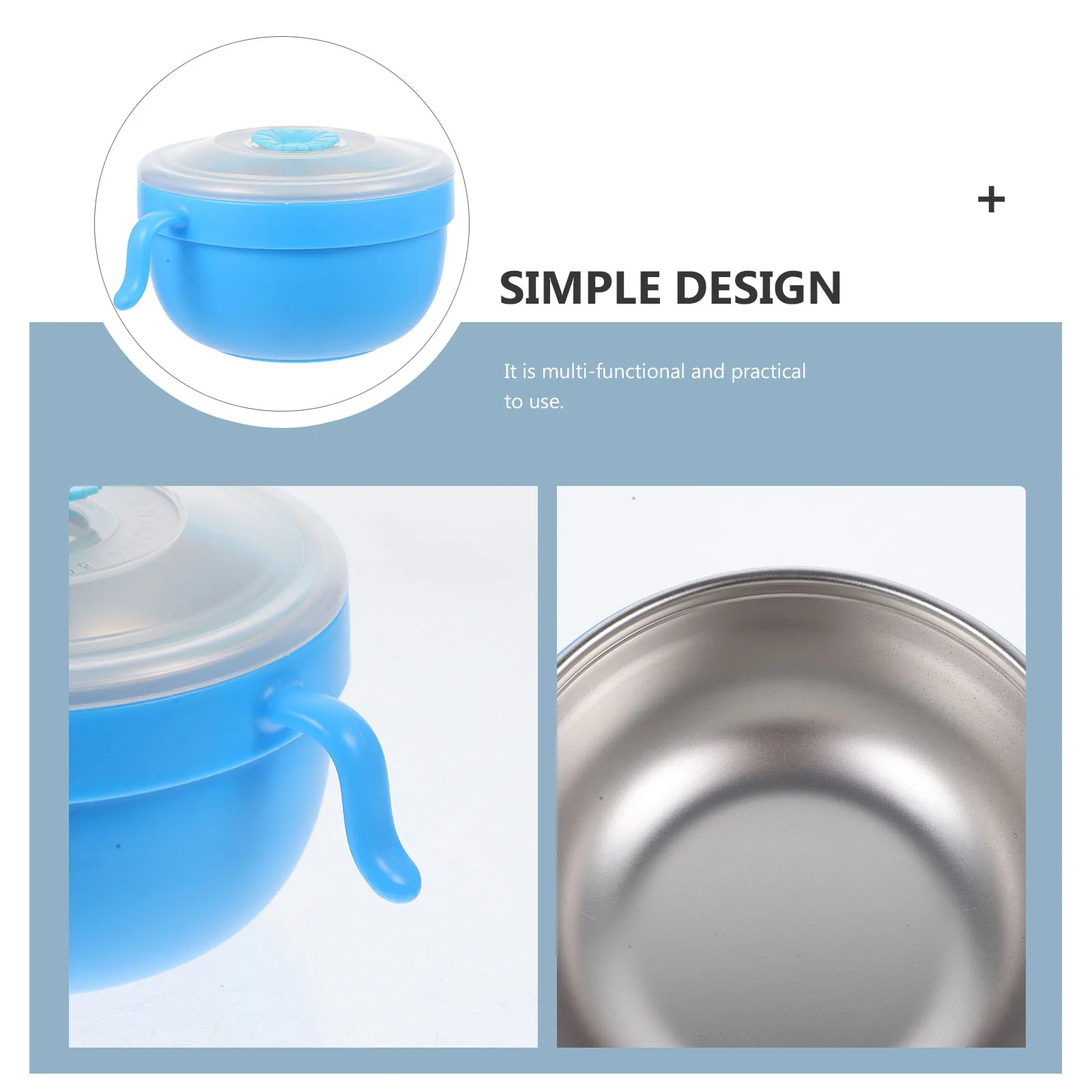 

Suction For Anti-Fall Stainless Steel Baby Feeding With Lid Food Serving Warm Insulation Kids Feeding Infants Bowl Suction