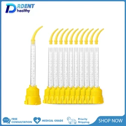 Dental Mixing Tips Disposable Dental Accessories Material Nozzles Mixing Tube Mixers Yellow 1:1 Dentistry Materials 50/100PCS