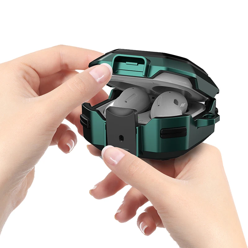 لسامسونج غالاكسي براعم 2 حالة ألياف الكربون الملمس التبديل مشبك سماعة حالة سماعة غطاء لسامسونج براعم 2 برو لايف شل