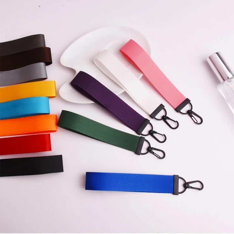 1Pc Solid Phone Straps DIY Ribbon Rope Keychains for Women Bag Car Keyring Charms Short Long Neck Strap Lanyard Keys Candy Color