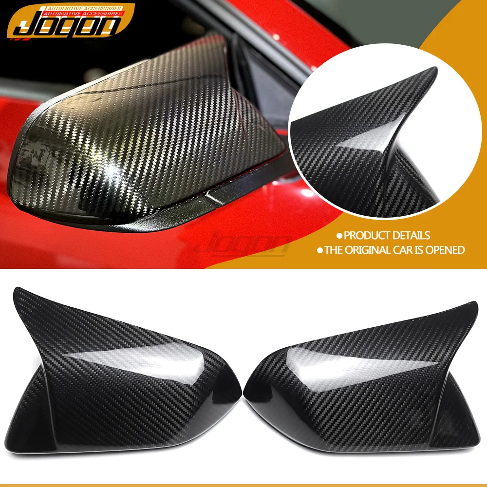 

For Ford Mustang S650 GT Dark horse Coupe 2024+ Real Carbon Fiber Exterior Side Wing Rear view Mirror Cap Cover Shell Case Trim