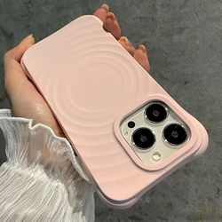 Water Ripple Liquid Silicone For Magsafe Wireless Charge Magnetic Case For iPhone 16 15 17 13 11 14 Pro Max Soft Shockproof Case