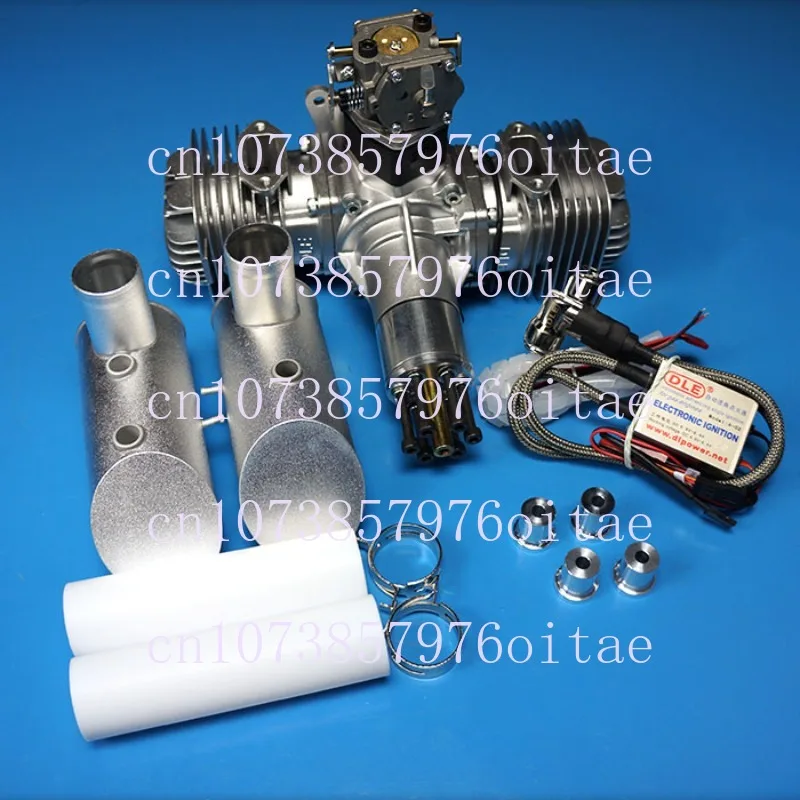 

Бензиновый двигатель DLE120 Модель DLE 120 Двухцилиндровый двухтактный боковой выхлоп Натуральный ручной запуск с воздушным охлаждением, смещение 120 куб.см DLE