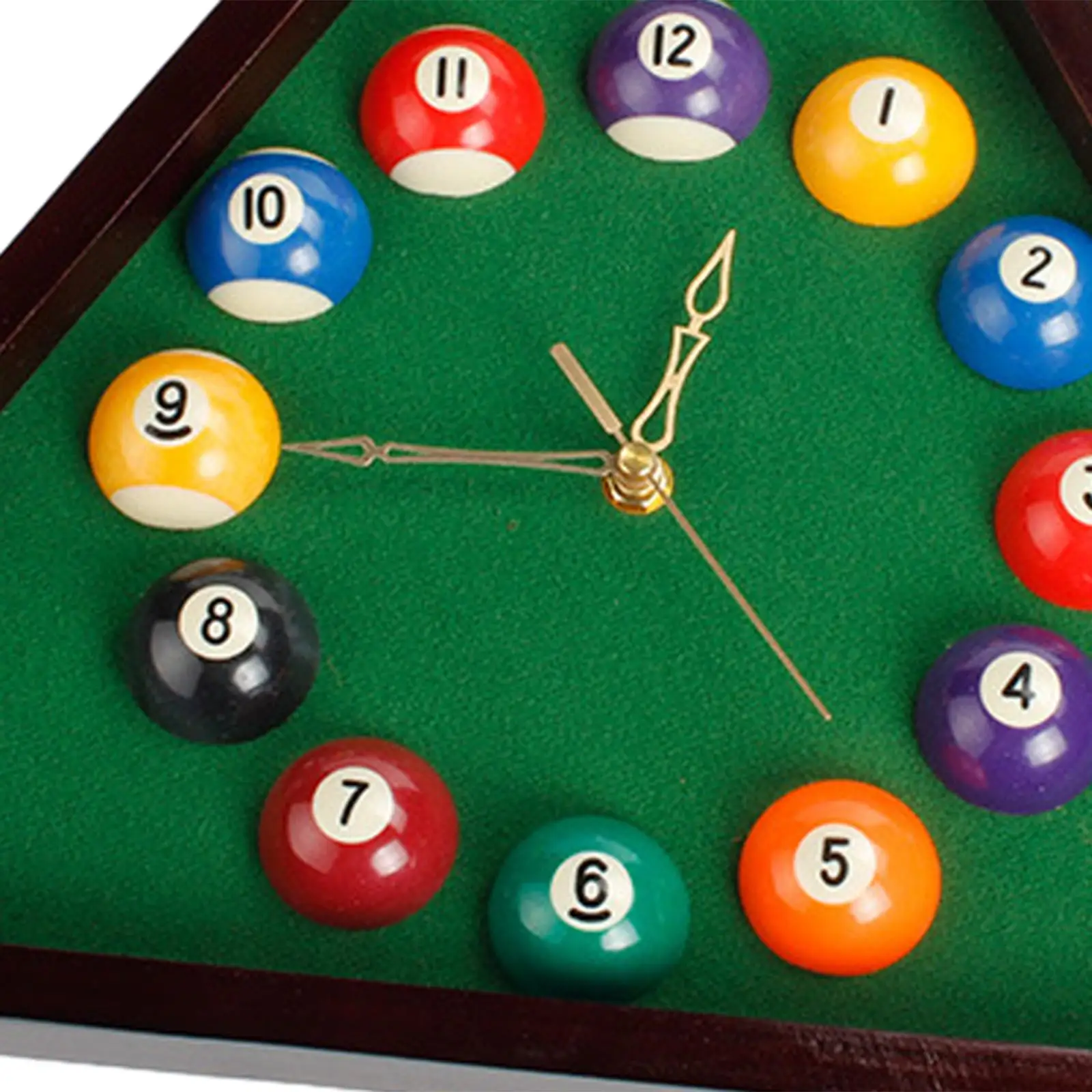 

Billiards Theme Wall Clock Wood Frame Decorative Stylish Battery Powered for Guest Room Sturdy Easily Install Multipurpose