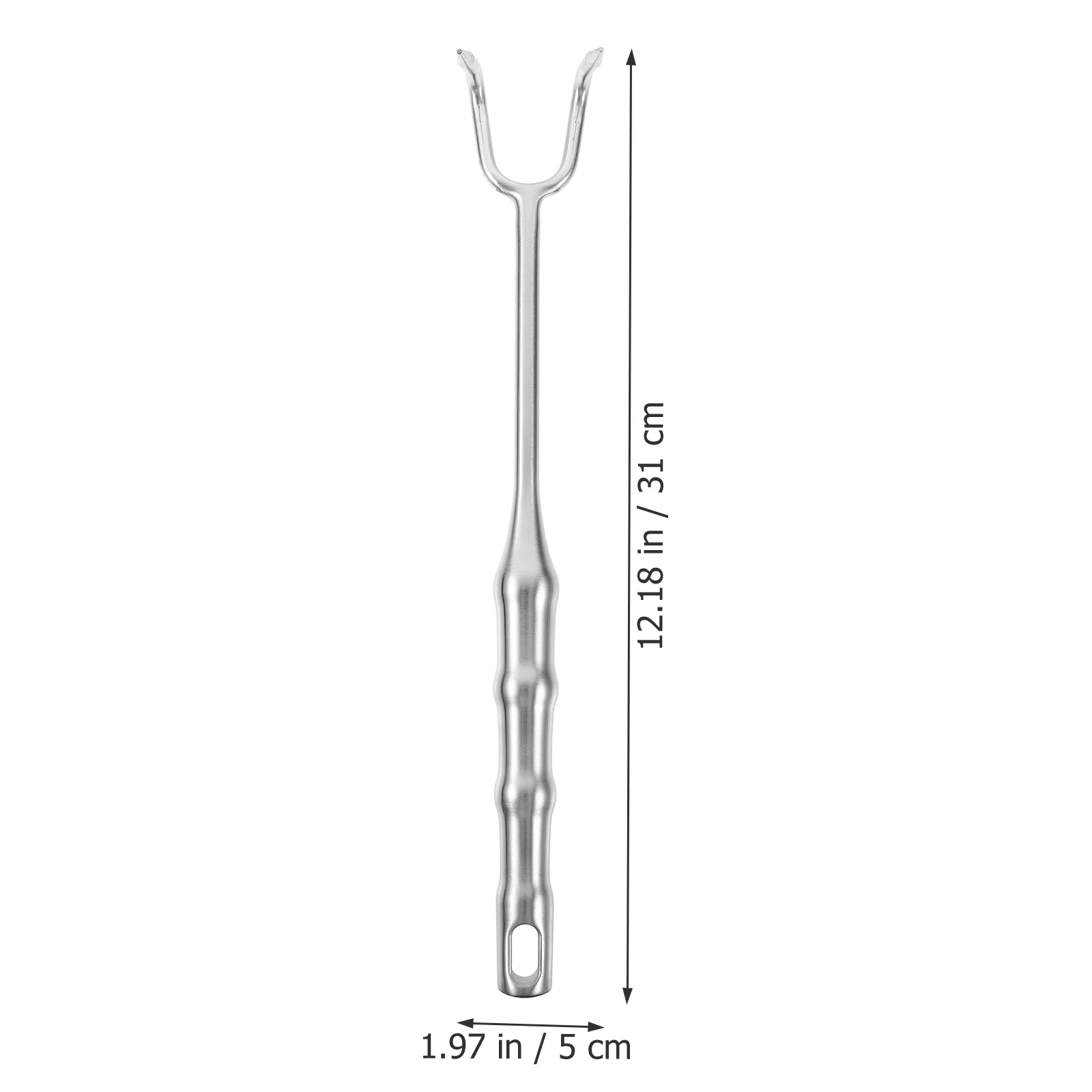 

1pc Stainless Steel Meat Hook Heavy Duty Food Turner For Bbq Roasting Lightweight Portable Meat Flipper Hook Easy Clean