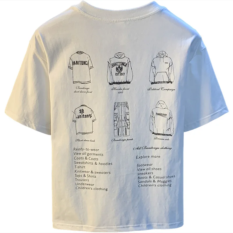 تي شيرت صيفي كاجوال للرجال بطباعة إبداعية، فضفاض ورقيق، ملابس عصرية على الطراز الكوري المسامي، بلوزة بأكمام قصيرة