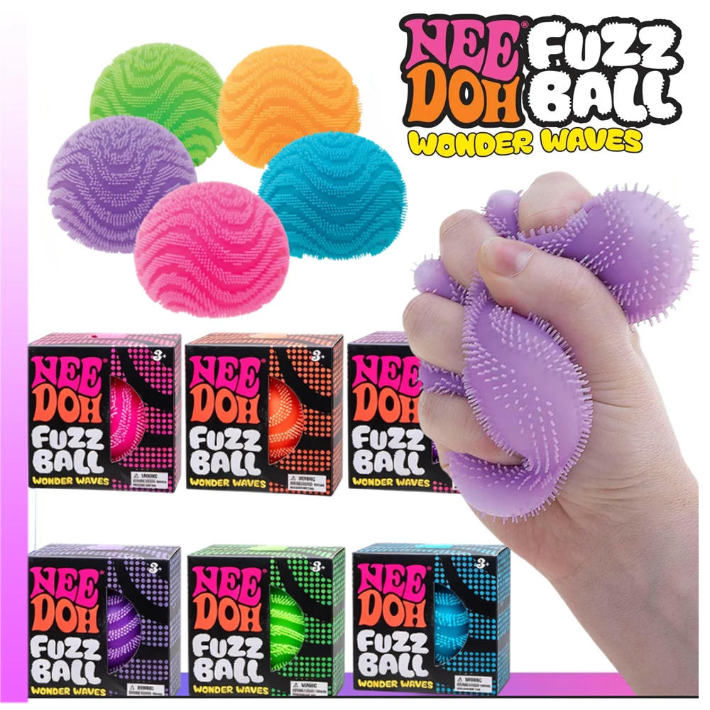Stress Relief Toys Nee Doh Fuzz Ball Series Soft Squishy Ball Desktop OmnamentDecompress Gift for Anxiety Fun Under Pressure