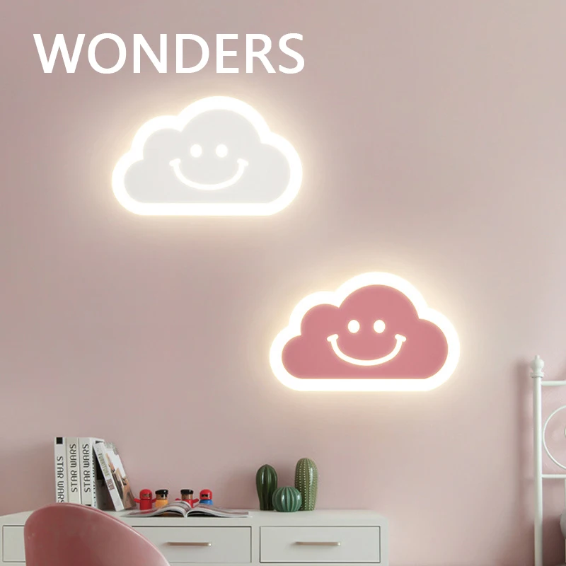 

Creative Design Children Room Wall Lamp LED Cloud Star Dolphin Metal Body Acrylic Lampshade Sconce Light Kid Bedroom Decor Lamps