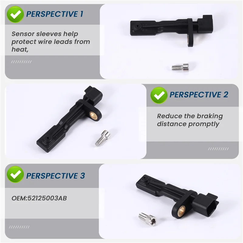 Ac29-ABS 車輪速センサー リア左/右 52125003AB、ジープラングラー 07-18、ジープリバティ 08-12、ダッジニトロ 07-11 用