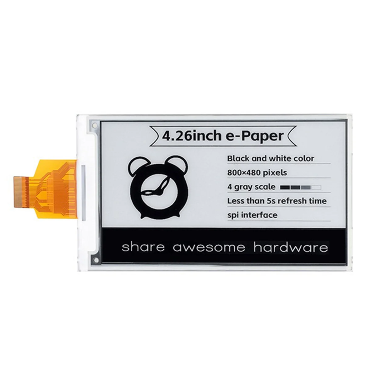 4.26Inch E-Paper Display 800X480P 3.3V Black White Color for Raspberry Pi Jetson Nano Arduino STM32