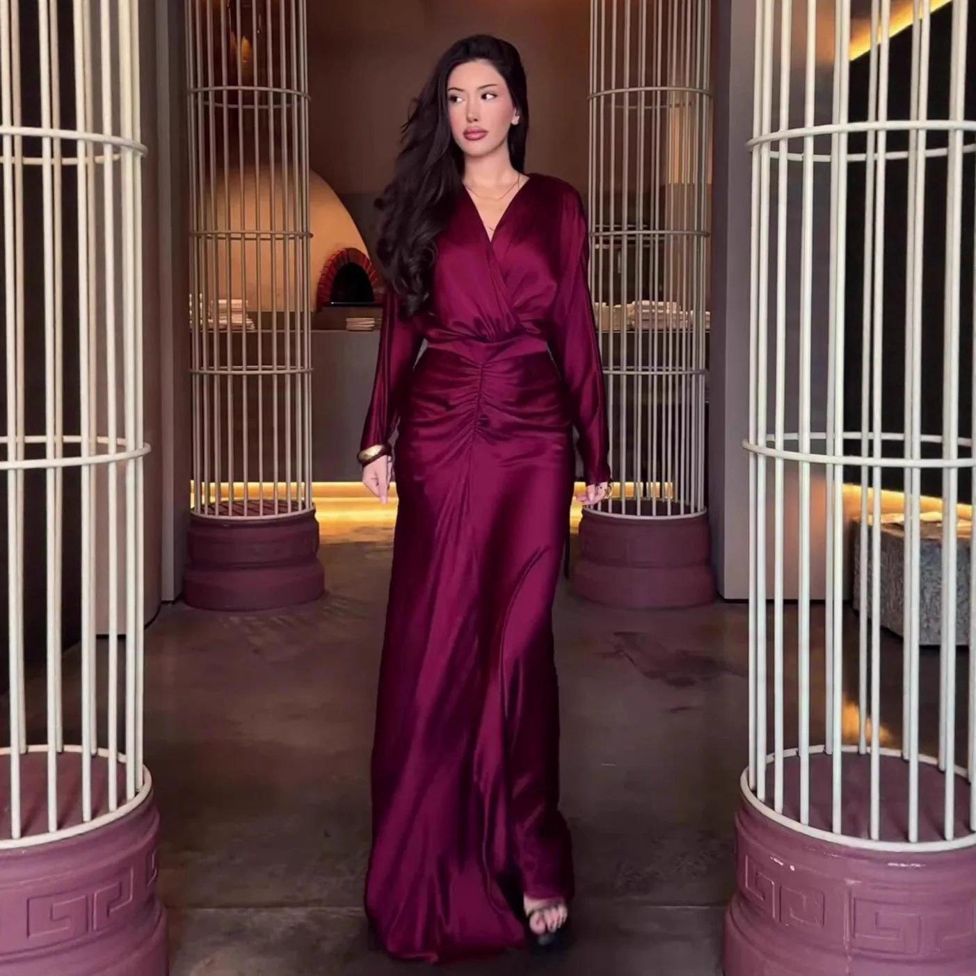 Ele Gonna a trapezio lavorata a maglia a vita alta lunga in puro colore pieghettato da donna Dr Commute Sle Tessuto in poliestere Stampa floreale