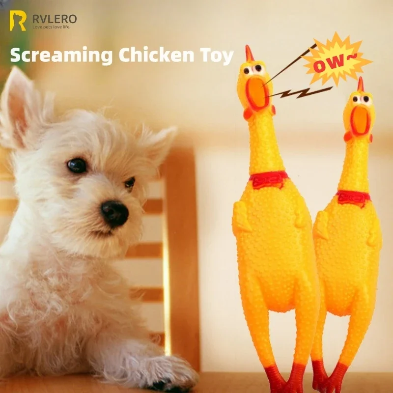 Funny Screaming Chicken Pet Dog Chew Squeeze Sound Toy Environmentally Friendly Durable Puppy Fun Yellow Rubber Toy Pet Products