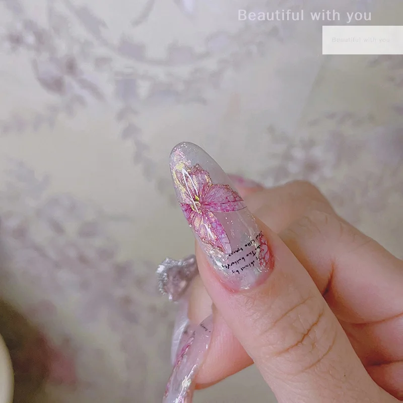

NewButterfly Lifelike Nail Sticker Gradient Sweet Nail Styling Stereoscopic Adhesive Relief Nail Decal Nail Art Salon