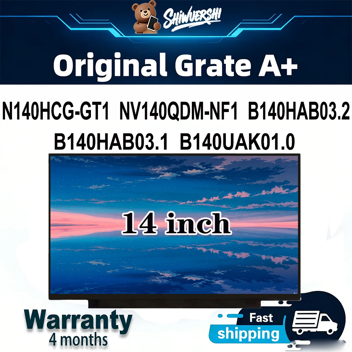 

Оригинальный новый A + 14-дюймовый тонкий ЖК-экран для ноутбука N140HCG-GT1 NV140QDM-NF1 B140HAB03.2 B140HAB03.1 B140UAK01.0