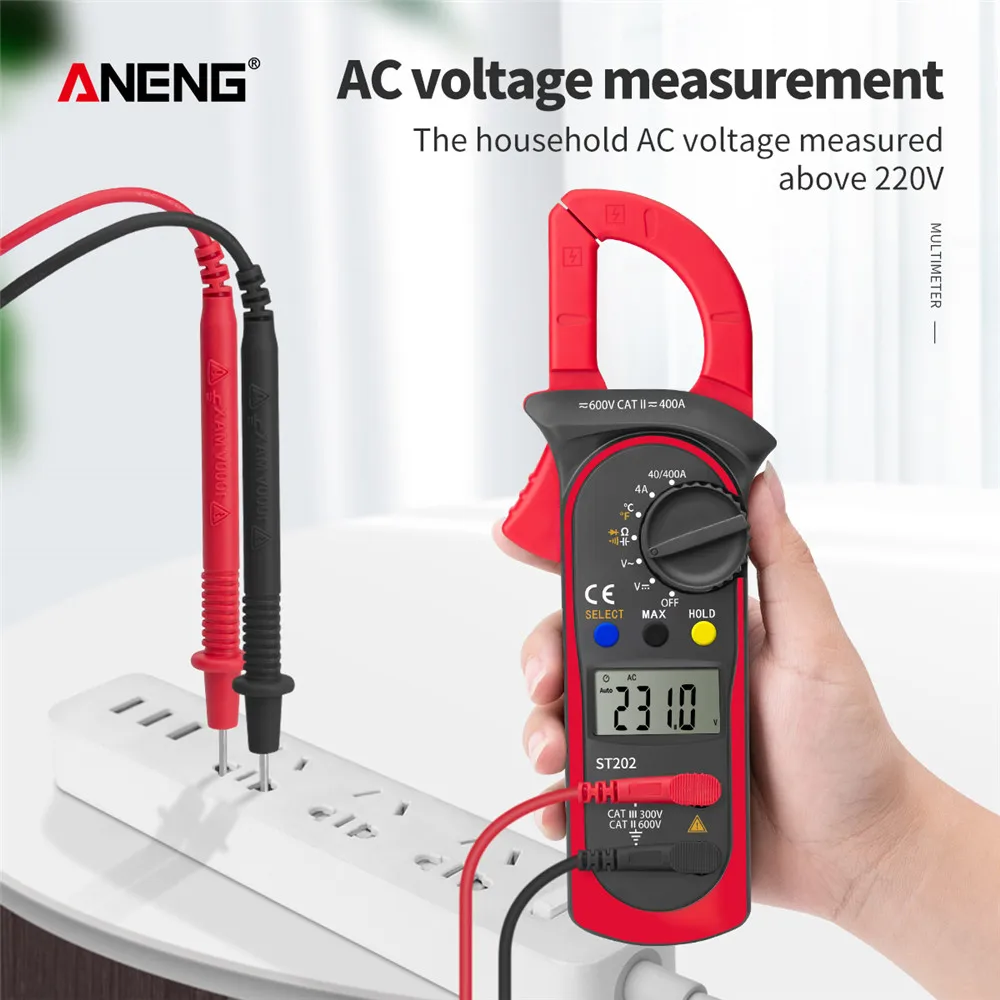 ANENG ST202 Professional Multimeter Clamp AC/DC Clamp Meter Digital Voltmeter Ammeter Amperometric Clamp Tester for Electrician